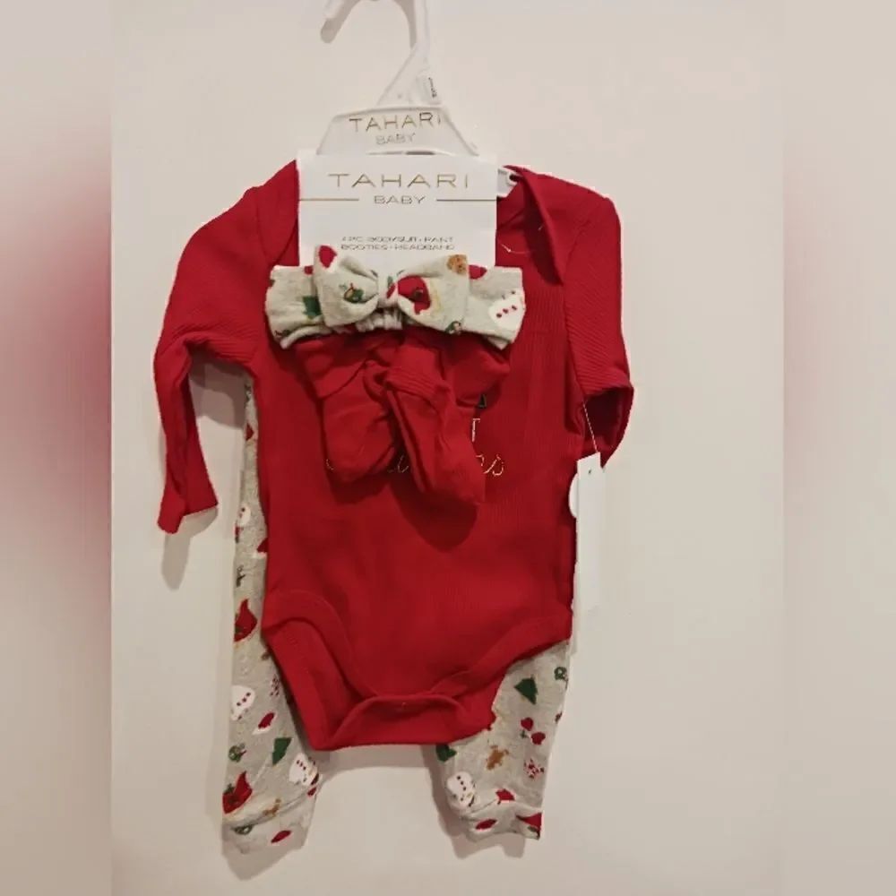 3 for 26 -  Tahari Baby “My First Christmas” 4pc set Size 0-3 Months